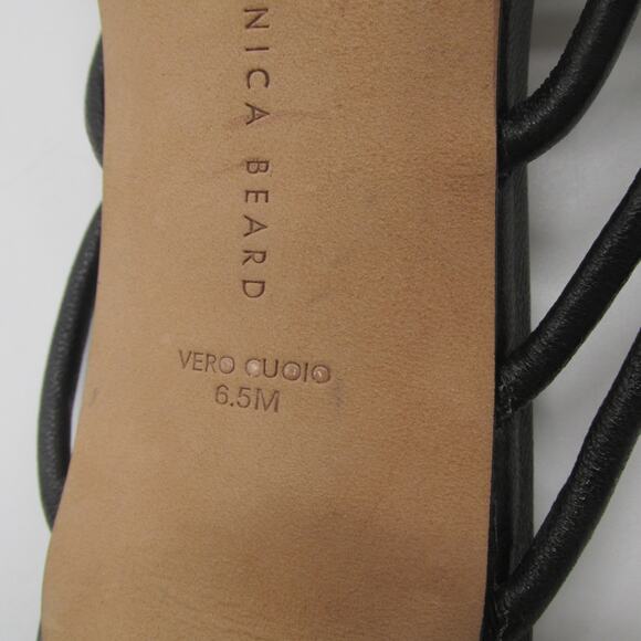 Veronica Beard NWOB Avita Black Leather Knotted Strap Sandal Size 6.5 Stiletto - Picture 11 of 11